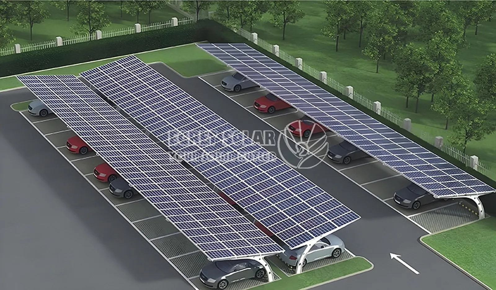 Carbon Ferro solaris Carport: Cogentem ad Green Future