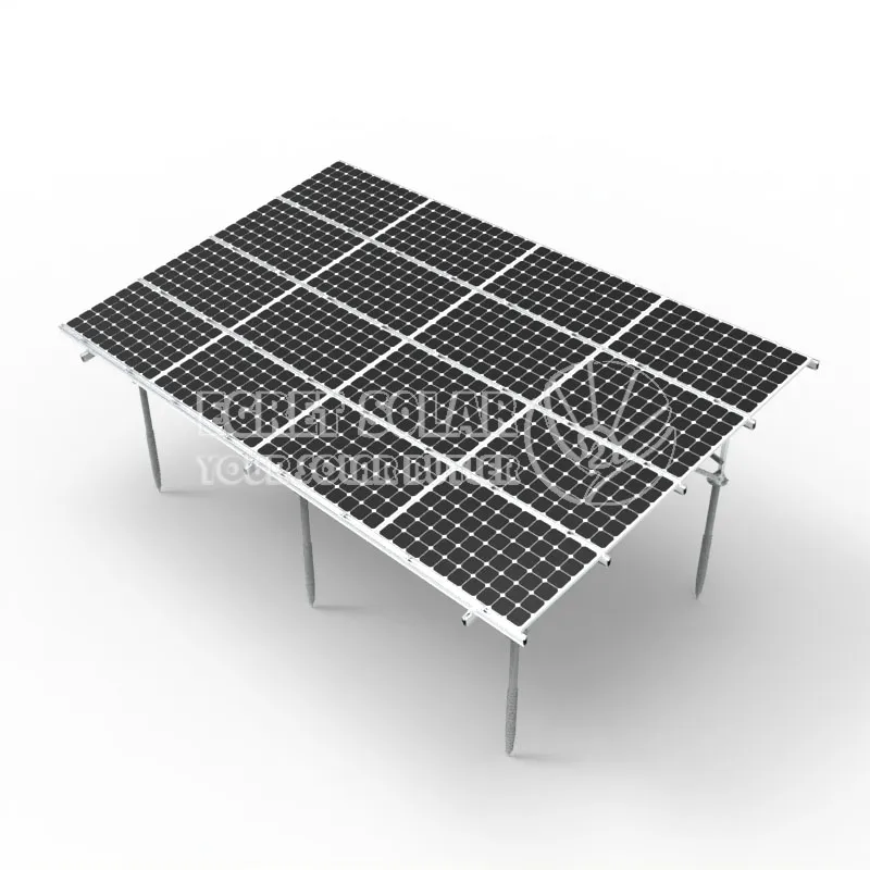 Estrutura de parafusos de aterramento para montagem em solo fotovoltaico