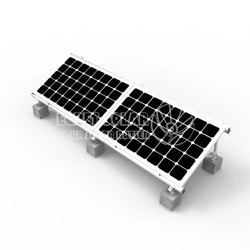 Sistema de montagem em telhado plano de lastro solar