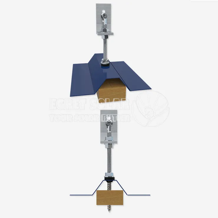 Șurub solar cu picioare în L pentru tablă ondulată sau trapezoidală