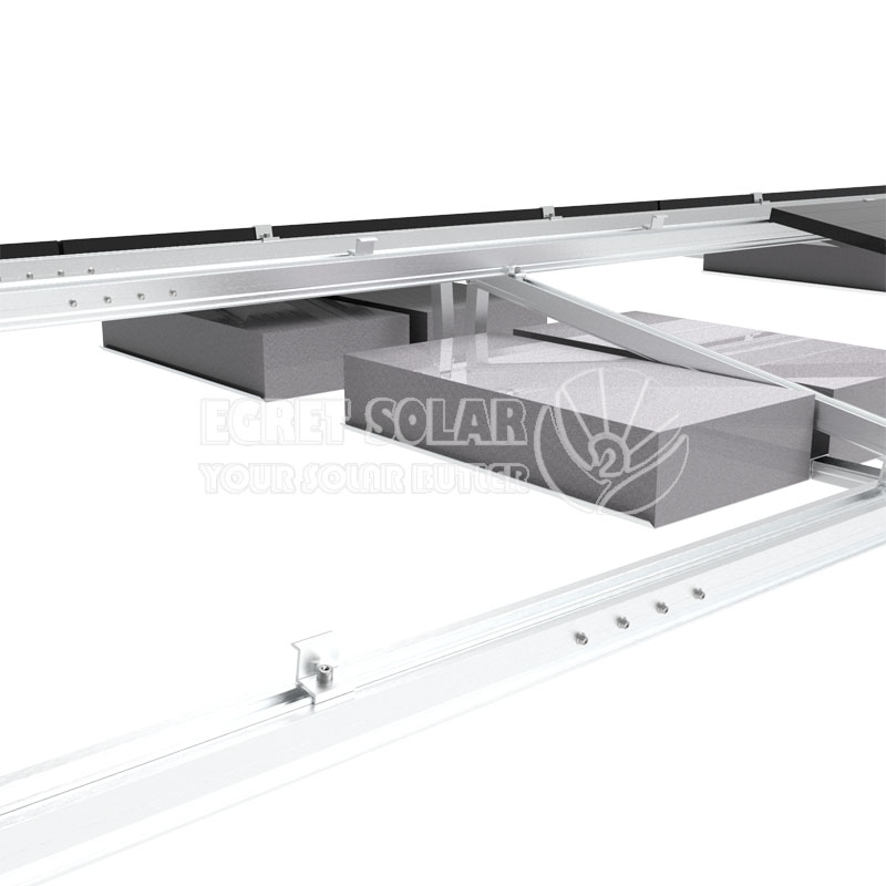 Solar East and West Flat Ballasted Roof Mounting