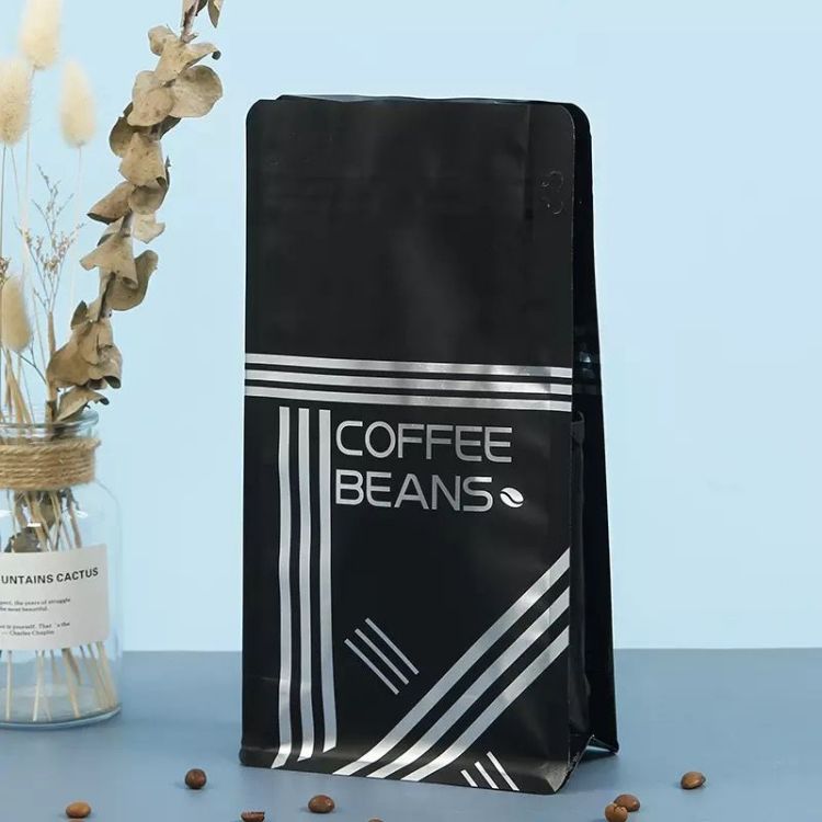 Aluminum Foil Flat Block Bottom Coffee Bean Packaging Bag - 2