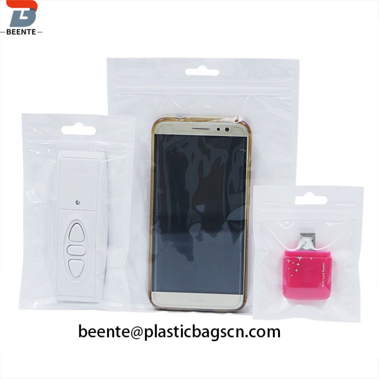 Clear Front White Back Plastic Packaging Bags