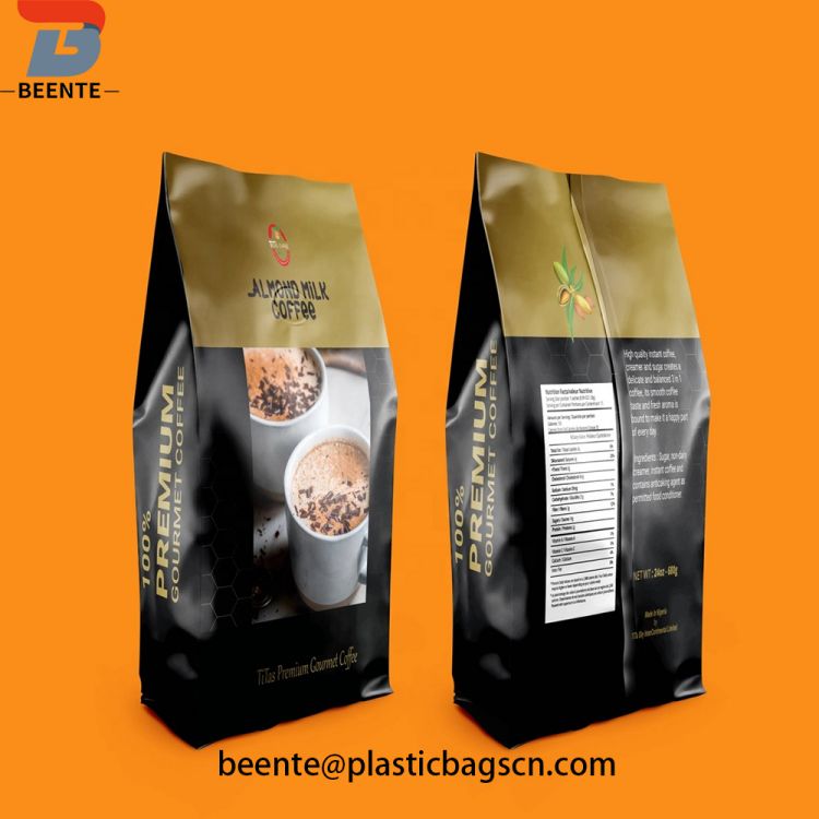 Coffee Packaging Bags with Valve Aluminium Foil Side