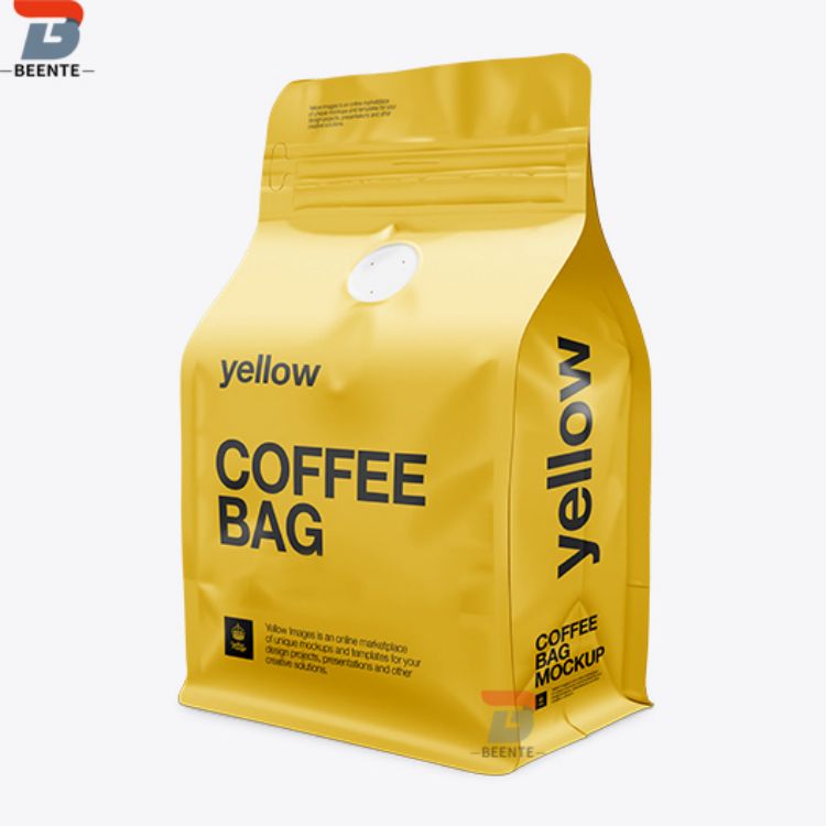 Coffee pouch with valve and paper coffee packaging