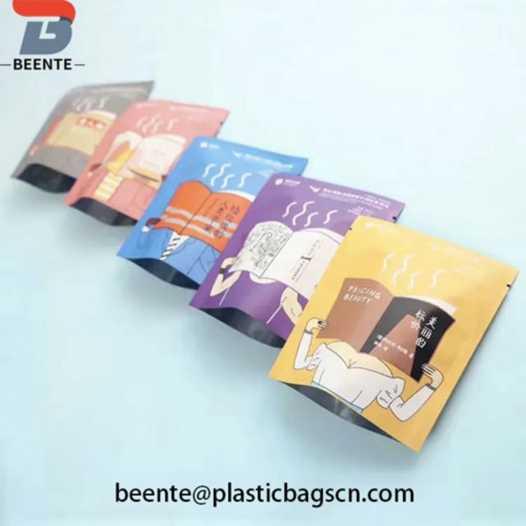 Custom 3 Side Seal Matte Plastic Aluminium Foil Coffee Bag