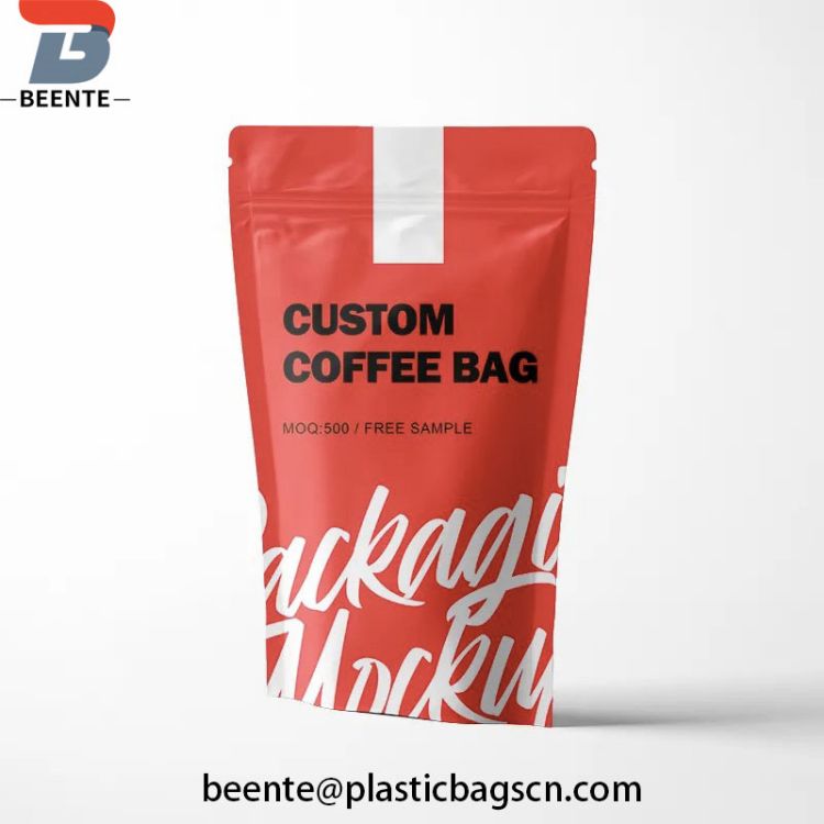 Custom Colorful Coffee Bean Bags with Zipper Valve and Window