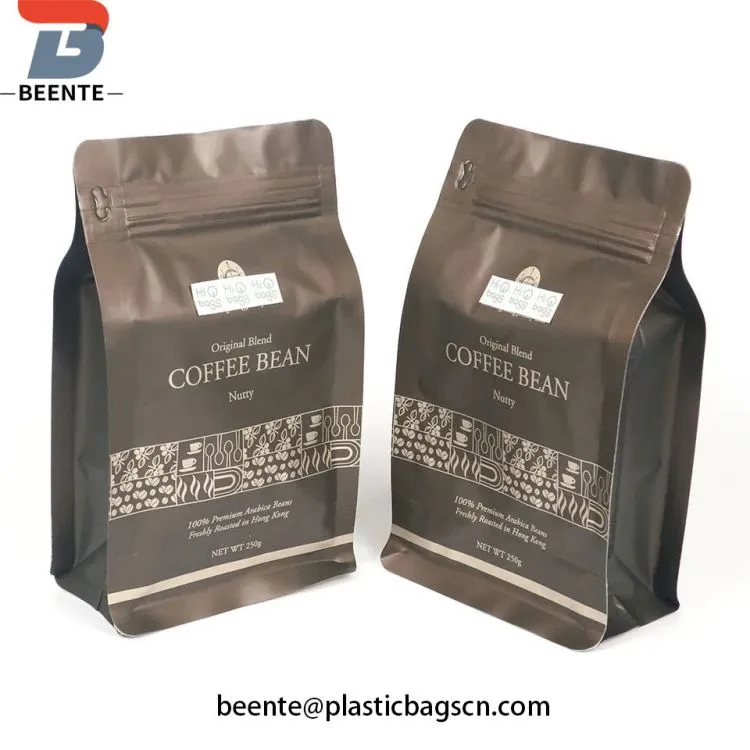 Flat Bottom Package Kraft Paper Tea Bag Coffee Bean Packaging Bags