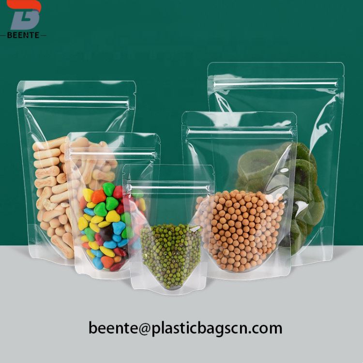 Mat Ziplock Clear Stand Up Snacks Pouch
