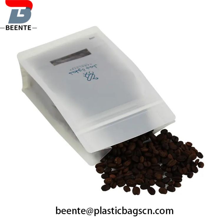Printed Logo Resealable Stand Up Coffee Pouch Bags With Window