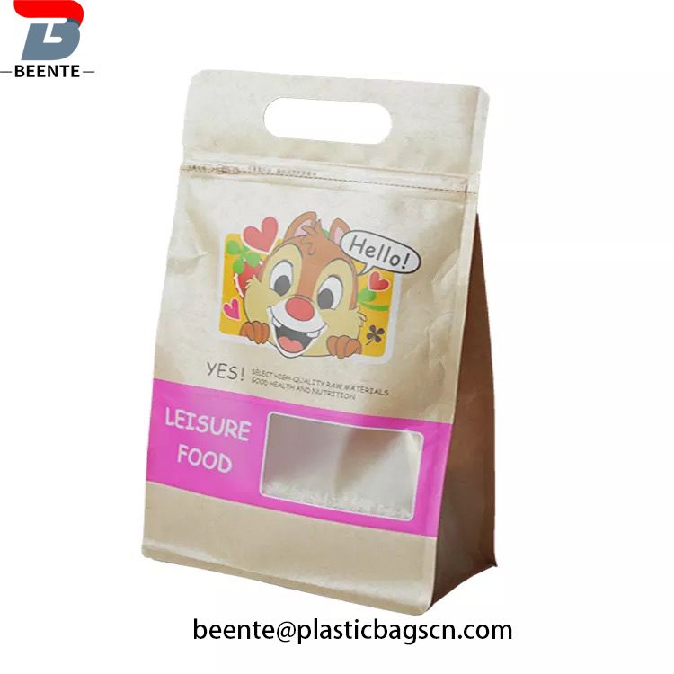 Gjenlukkbar emballasje Kraftpapir Snacks Kaffeposer