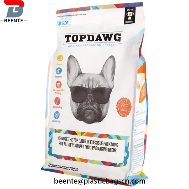 Resealable Zipper Laminated Aluminum Foil Pet Food Package Bag