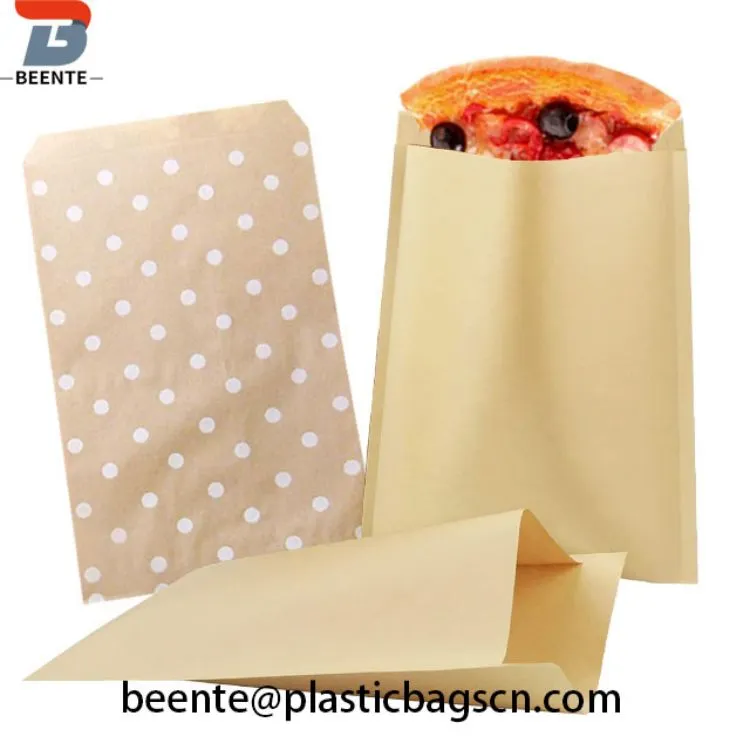 Sac d'emballage en papier kraft pour collation avec impression de logo