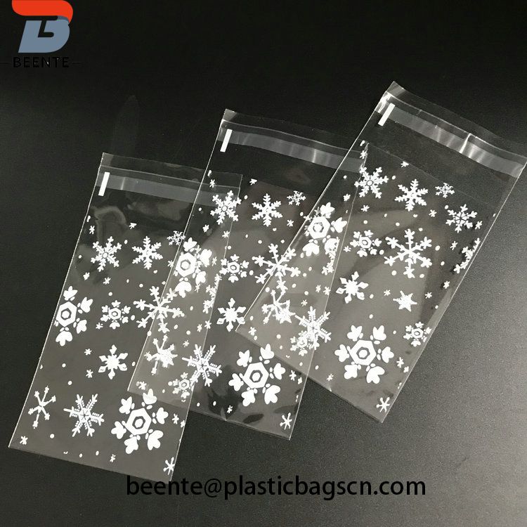 Snowflake Plastic Candy Biscuits Snack Packaging Bag