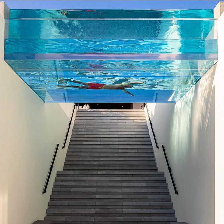 Top Floor Acrylic Swimming Pool Of The Hotel