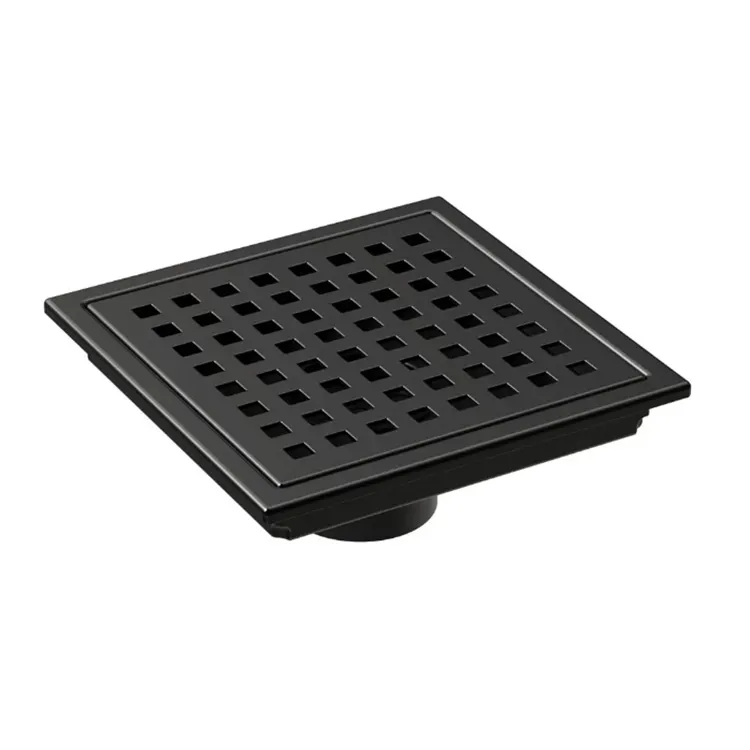 Power Black Coated Square Shower Floor Drain