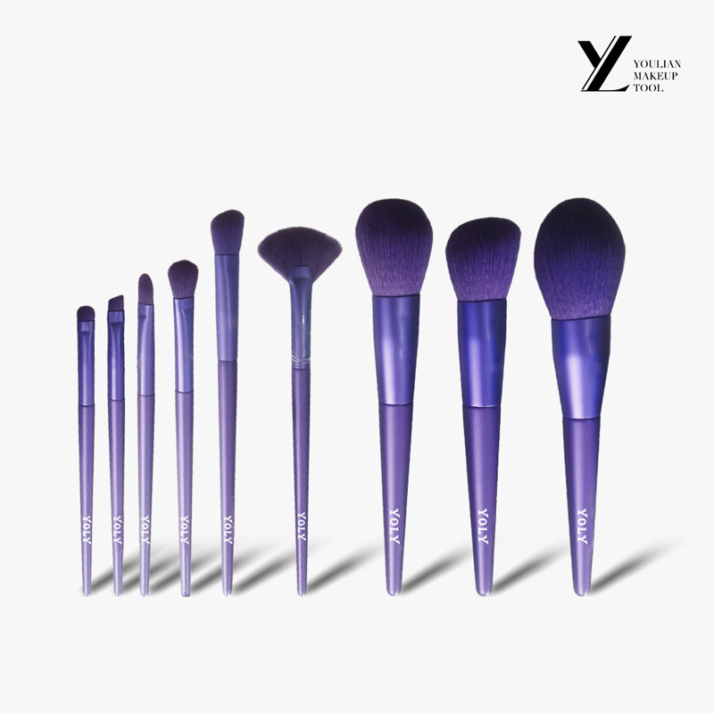 9 Purple Face Brushes