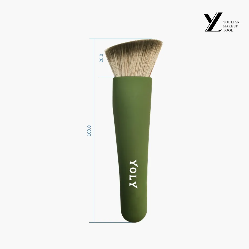 Dark Green Triangle Foundation Brush