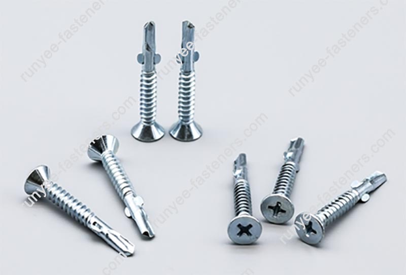 Phillips Flat Head Self Drilling Screw With Wings and Ribs