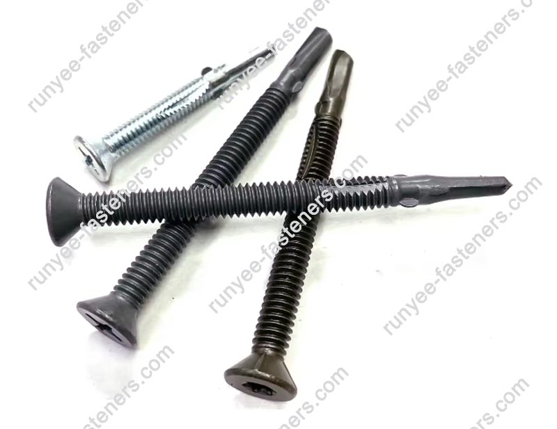 Phillips Flat Head Self Drilling Screw With Wings and Ribs