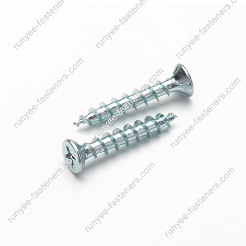 Phillips Flat Head PVC Window Screw Coarse Thread