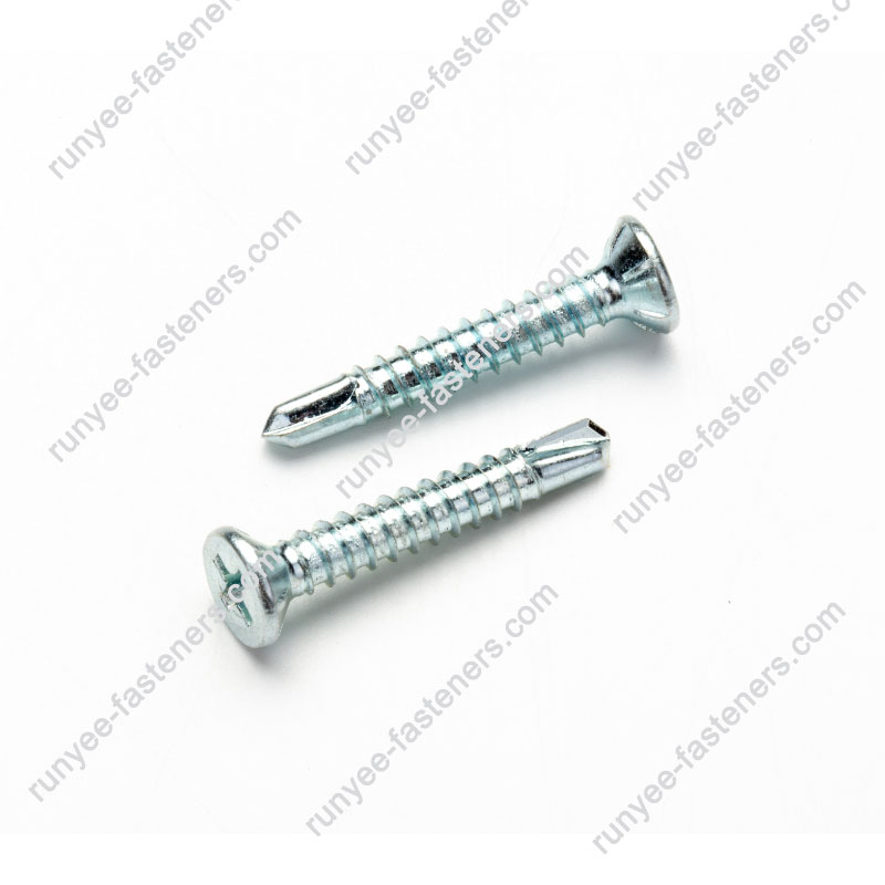 Phillips Flat Head PVC Window Screw Coarse Thread