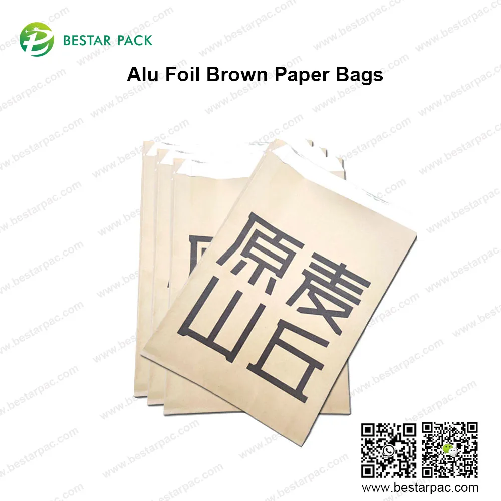 Bolsas de papel marrón de aluminio
