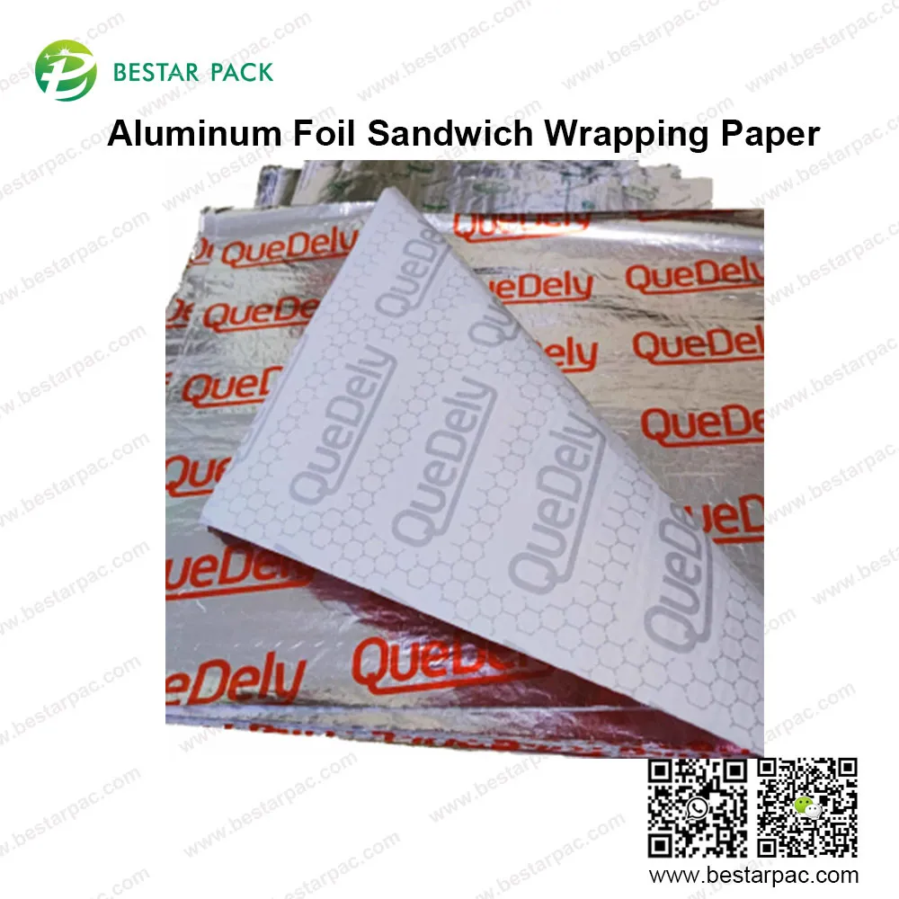 Papel de envoltura de sándwich de papel de aluminio