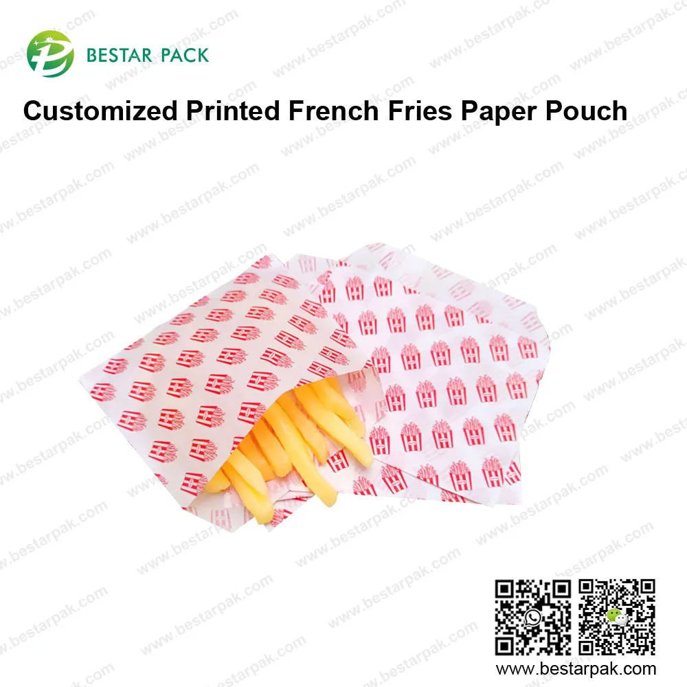 Individuell bedruckter Pommes-Frites-Papierbeutel