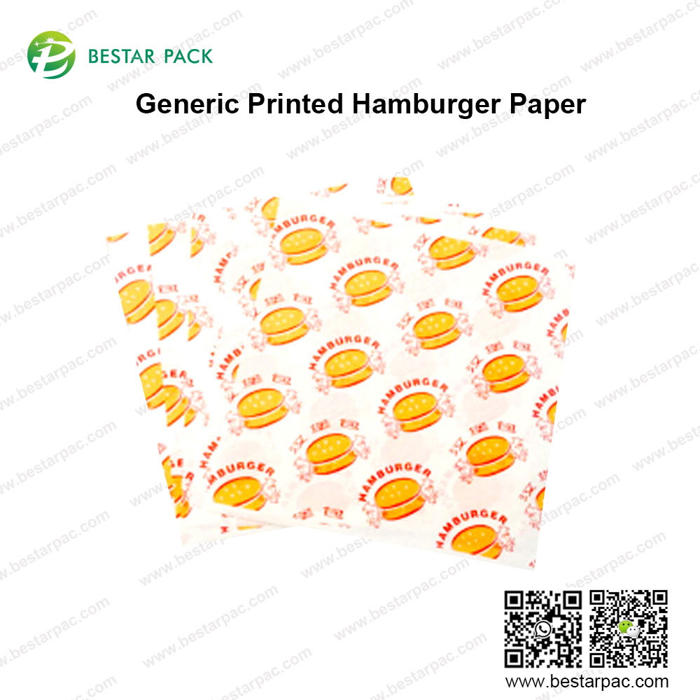 Papel de hamburguesa impreso genérico