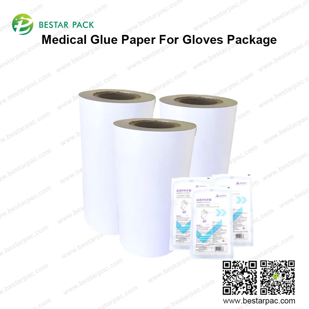 Papier de colle médicale pour paquet de gants