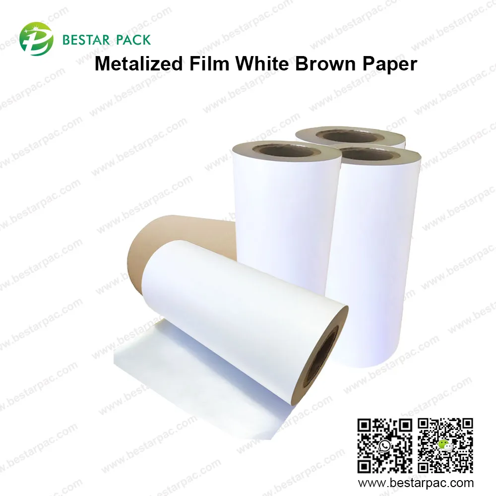 Weißbraunes Papier mit metallisierter Folie