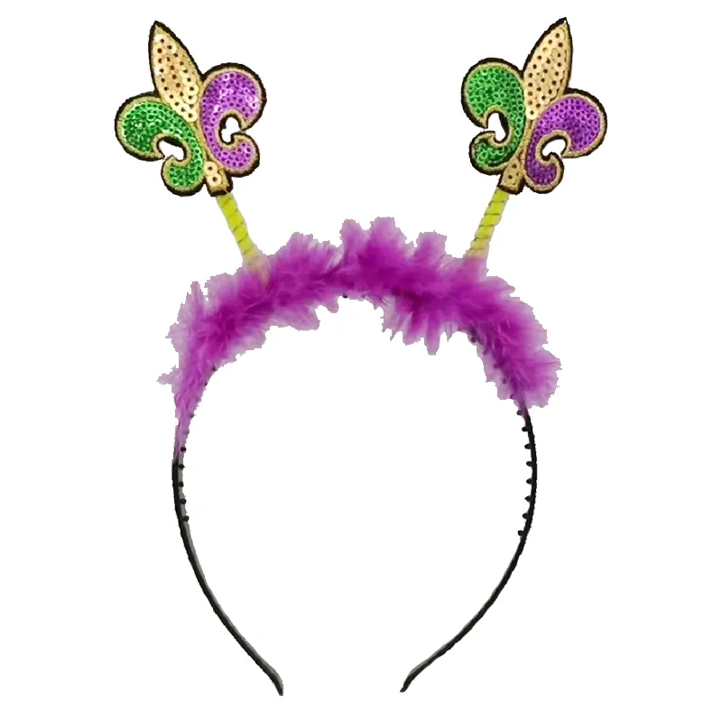 Diademas de plumas de Mardi Gras