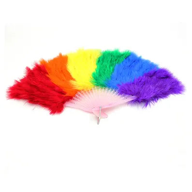 Rainbow Feather Fans