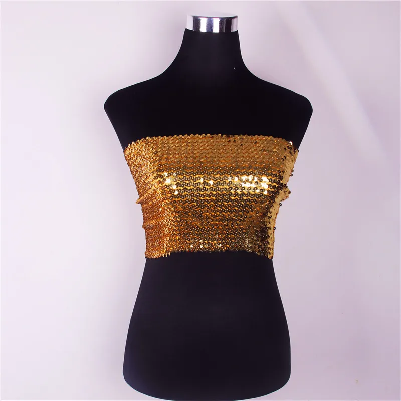 Wanita seksi bikini sequined vest elastik ketat lurus vest