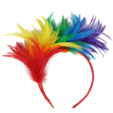 2022 New Mardi Gras Feather Headband Women Hairband Fleur De Lis Mardi Gras Headbands With Feather