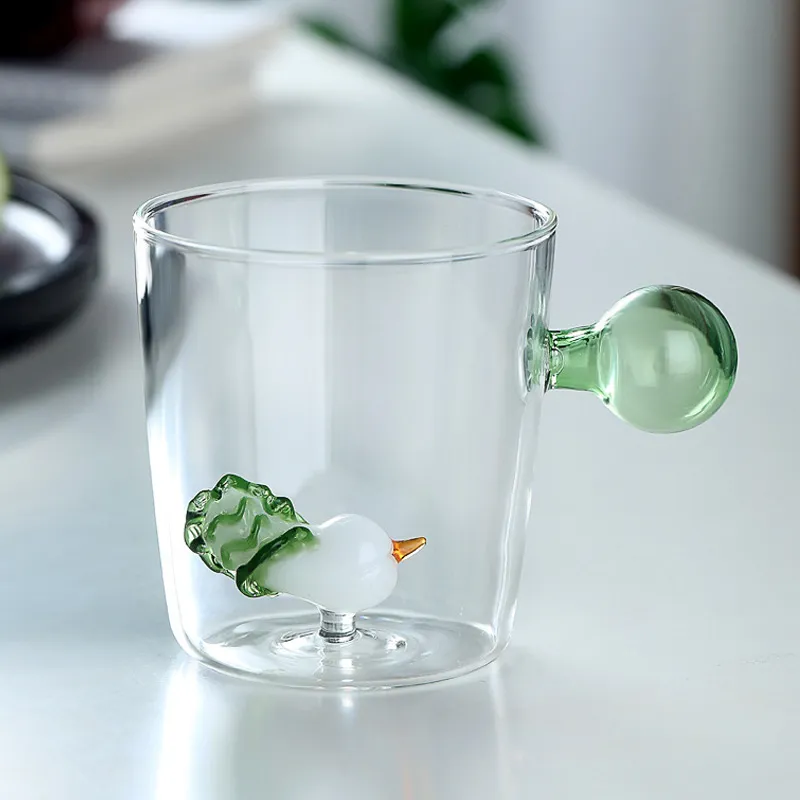 3D Mushroom Glass Water Cup