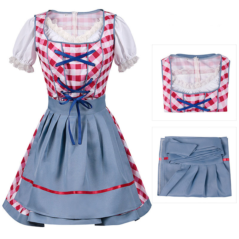 Adult Oktoberfest Dirndl Maid Dress With Apron