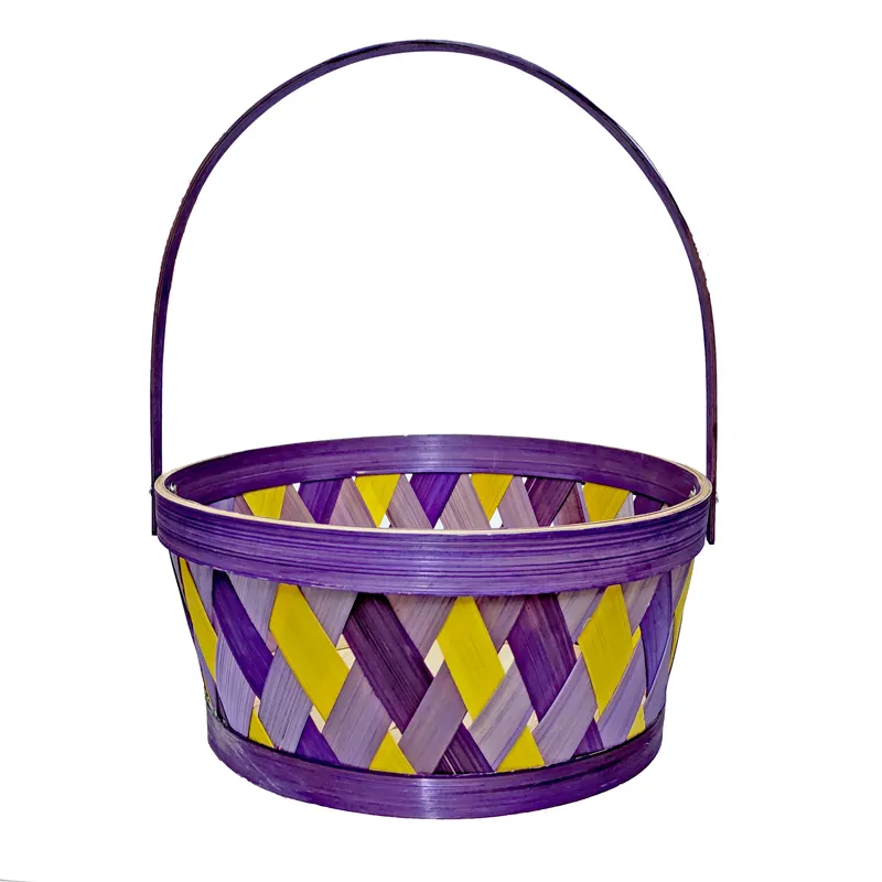 Bamboo Woven Colorful Gift Basket Storage Baskets