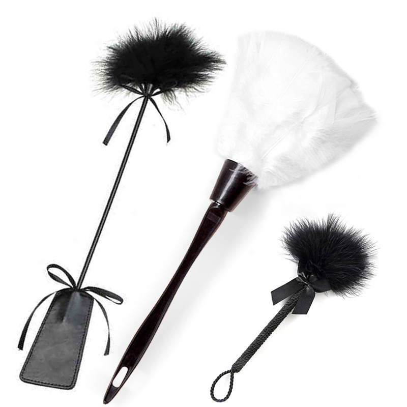 Black Hairy Tail Small Scatter Whip For Adult Toys