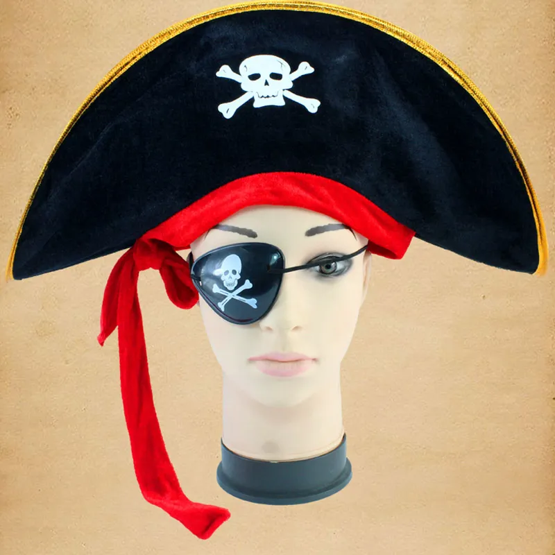 Captain's hat Flat Pirate hat with red band