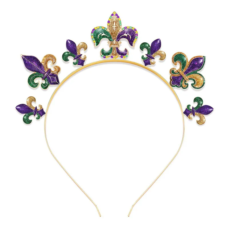 Accesorios de fiesta con diadema con diamantes de imitación y purpurina de carnaval