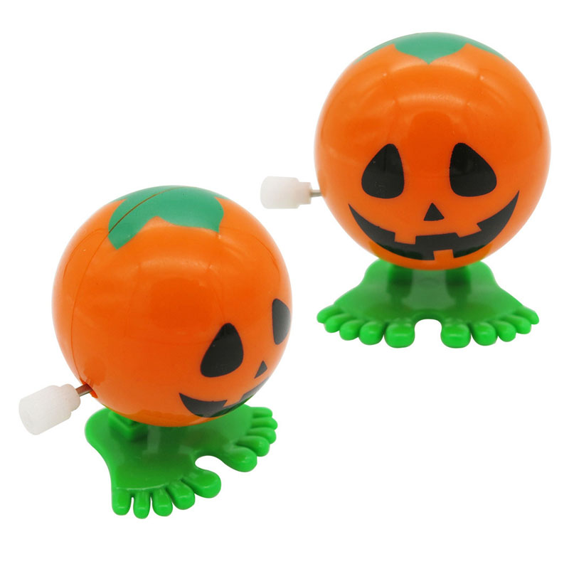 cheap kids funny mini plastic cartoon pumpkin witch wind up toys halloween christmas gift
