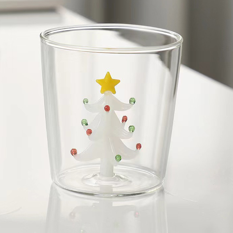 custom logo water glass cup Christmas Gifts