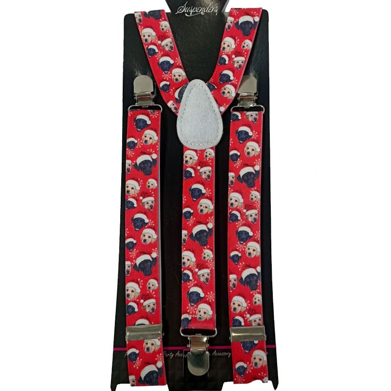 Y-Back Christmas Logo Silk Screen Print Suspenders