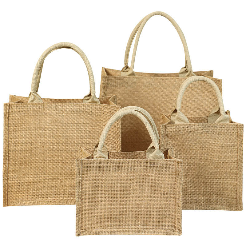 Customized Promotional grocery shopping burlap jute tote bag