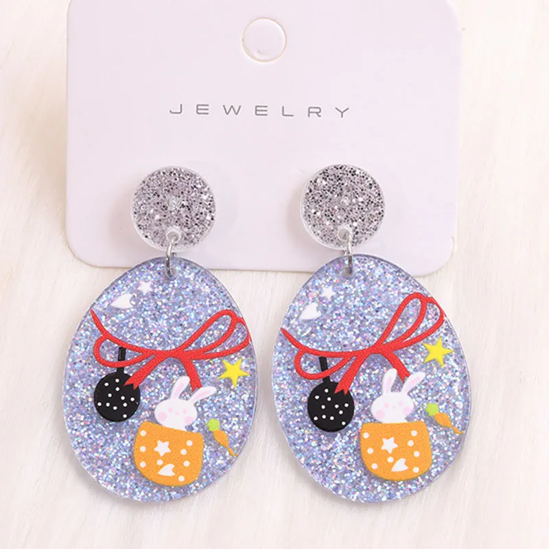 Easter Acrylic Earrings Cute Eggs Rabbit Earring