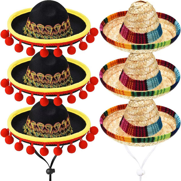 Mini Mexican Sombrero Party Hats Decorations for Fiesta Carnival