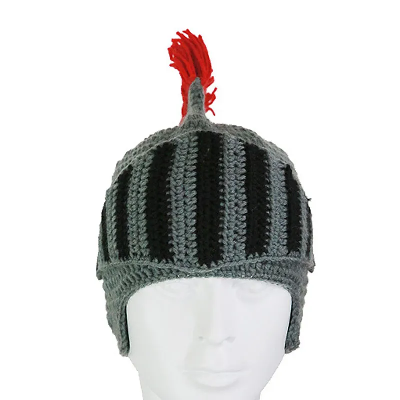 Gorro de caballero romano coronado rojo con cubierta facial divertida de esquí