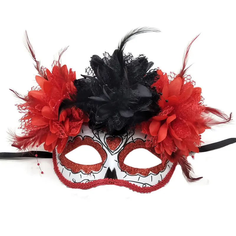 Festival Makeup Dance Masker Med Floral Ghost Masks